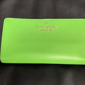 Kate spade bright green wallet